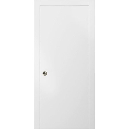 SARTODOORS Modern Pocket 24x80" Planum 0010 White Silk Pocket Frame Trims Pulls Track  SetSlide | PLANUM10PD-WSNP-24